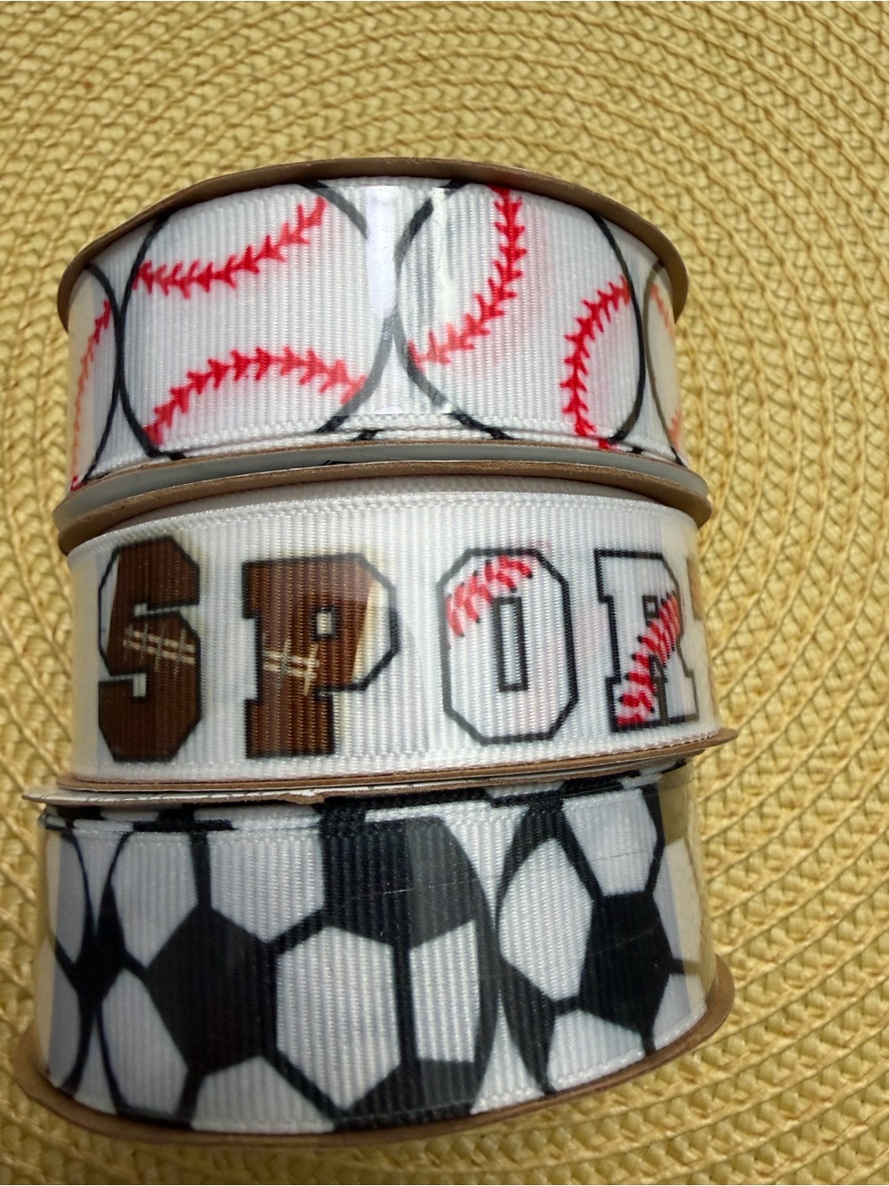 Sports-Themed Grosgrain Ribbon for Crafts